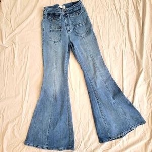 Free People High-waisted Fladed Jeans